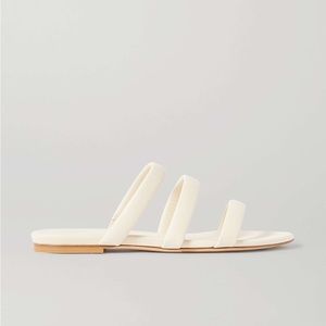 Aeyde Chrissy White Ivory Ecru Sandals Sz 38